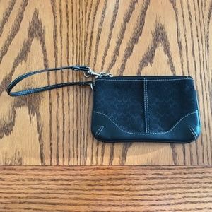 Coach signature black wristlet 6 1/2" x 4"